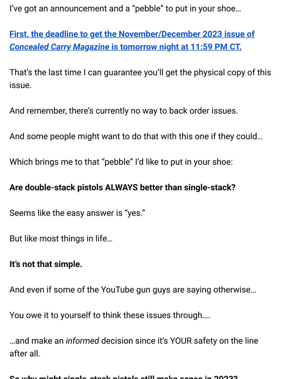 Kloos: The case for single-stack pistols? | Milled