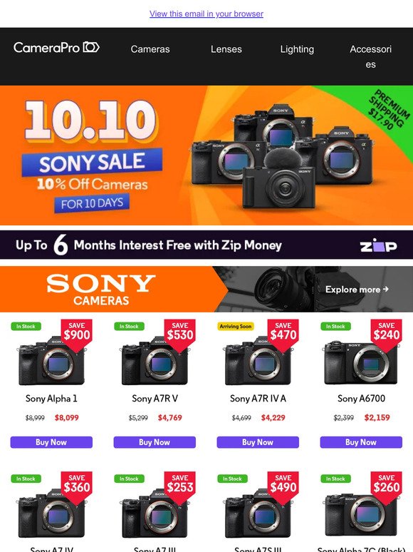 Celebrate 10/10 with 10% Off: Sony Cameras Sale Now On!