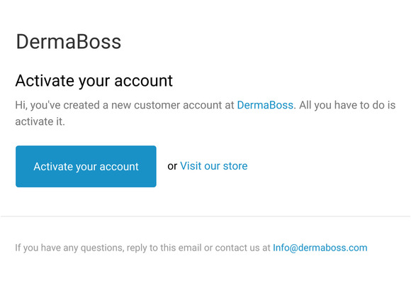 Customer account activation