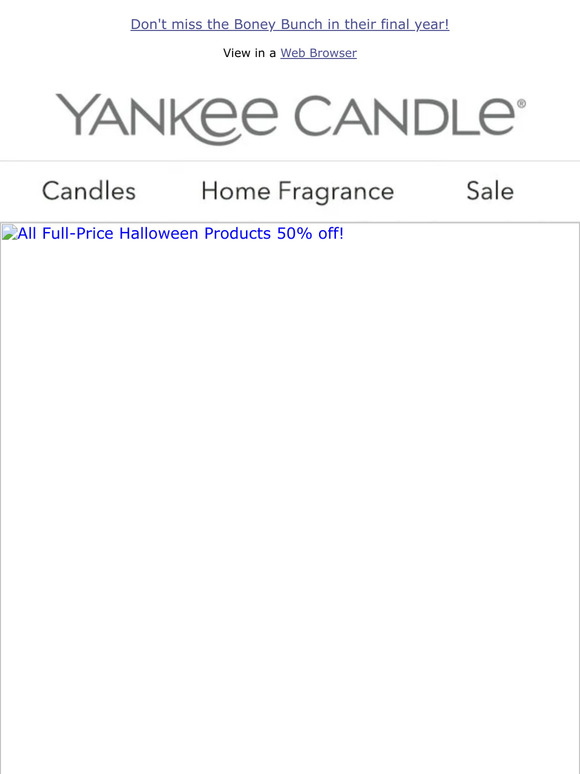 Yankee Candle Company Boo! 👻 Save 60 on everything Halloween Milled