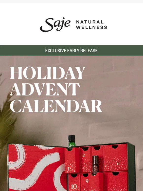 Saje Natural Wellness New In Advent Calendar Milled