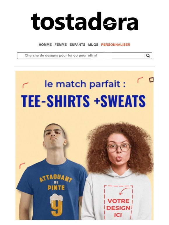 [-20%] T-shirts + Sweats, le match parfait! 🔝