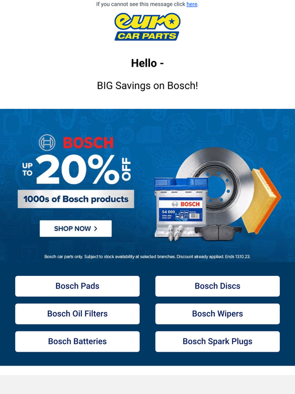 Hey — Save Up To 20% Off Bosch! Engineered For Excellence!