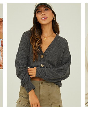 The Aida Ribbed Button Down Top