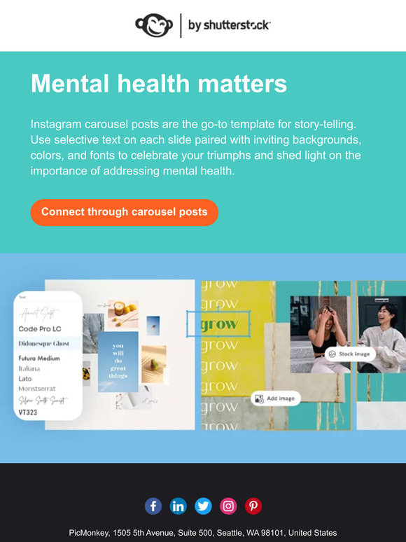 PicMonkey Share Your Story With Instagram Carousels for World Mental