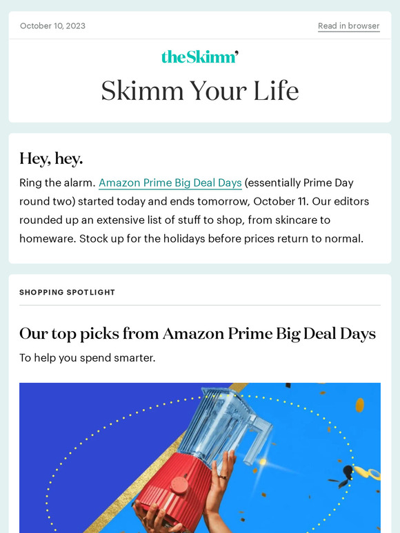 theSkimm What to buy at Amazon Prime Big Deal Days, plus more sales