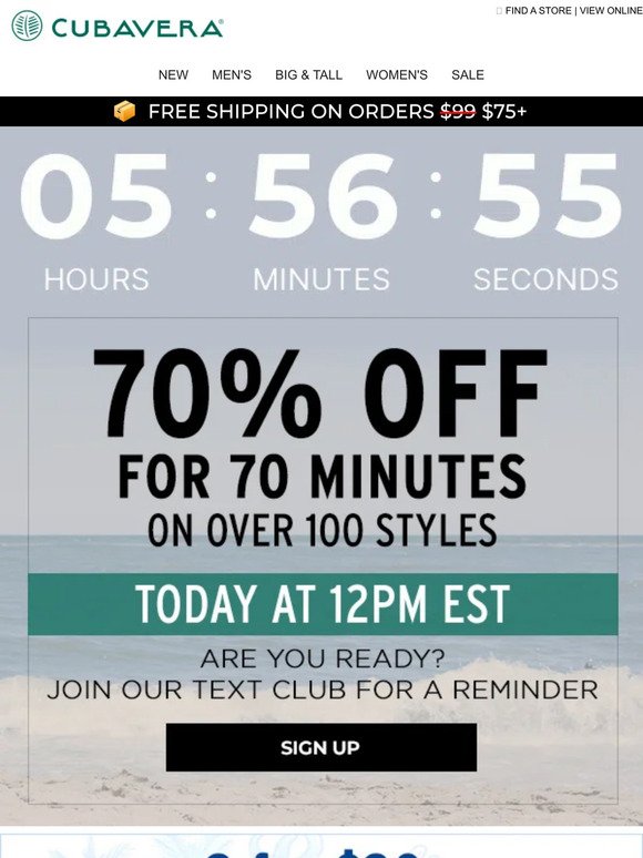 🕛 TODAY AT 12PM EST: 70% Off For 70 Minutes!