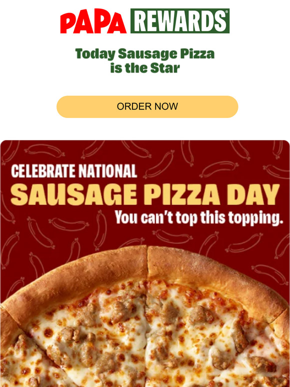 Papa John's Move over pepperoni, it's sausage time Milled