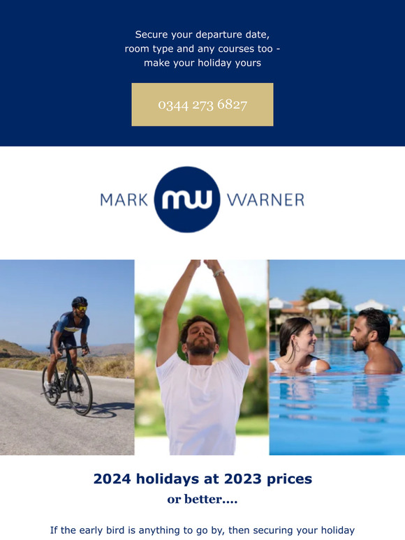 Mark Warner 2024 holidays at 2023 prices, or better Milled