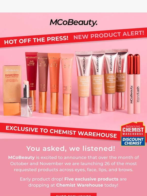 🚨PSA! EXCLUSIVE Products Now Available At Chemist Warehouse!