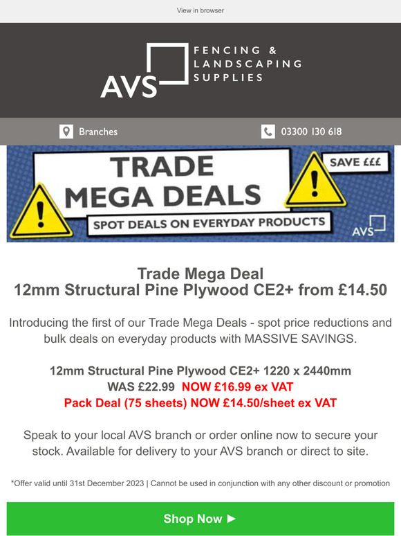 AVS Fencing Supplies Introducing Trade Mega Deals Milled