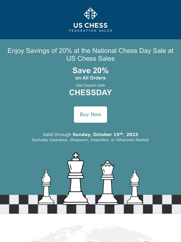 Enjoy Savings of 20% at the National Chess Day Sale at US Chess Sales