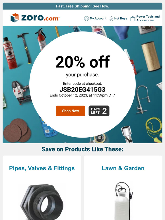 Zoro It’s a Sign! Use Your 20 Coupon Today. Milled