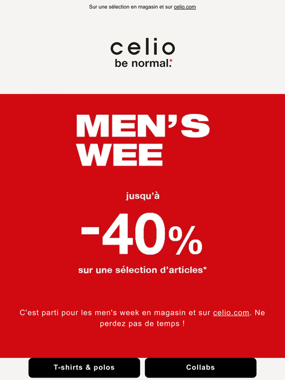 C'est l'heure des Men's Week ⚡ jusqu'à -40% !