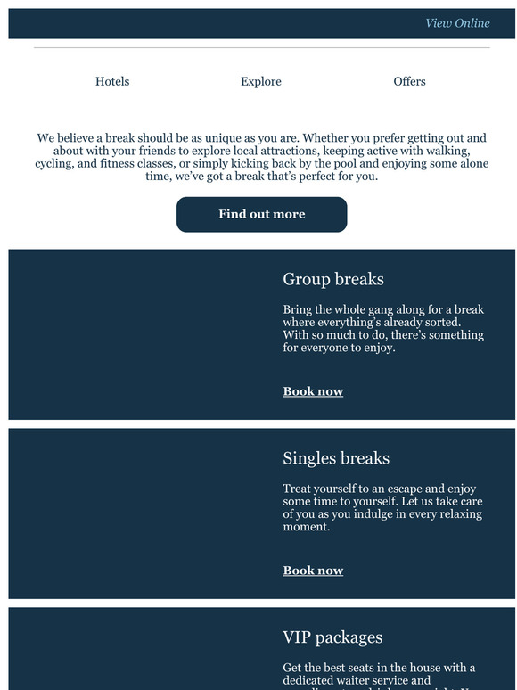 Warner Leisure Hotels So many ways to enjoy a break at Warner Hotels