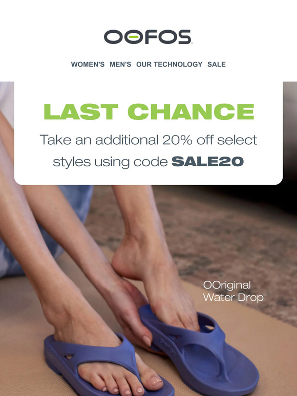 Oofos last chance hot sale