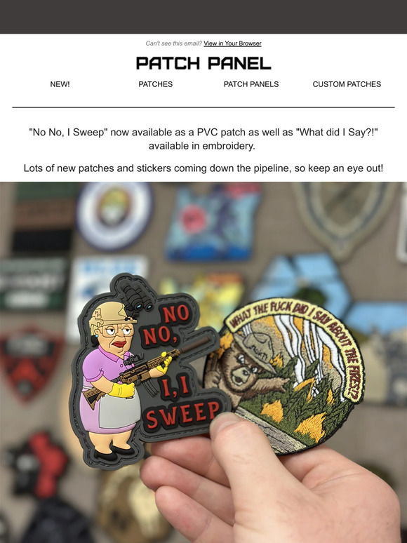DROP NOTICE: No No, I Sweep PVC Patch!!