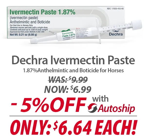 Shop Dechra Ivermectin Paste 1.87% Anthelmintic and Boticide for Horses
