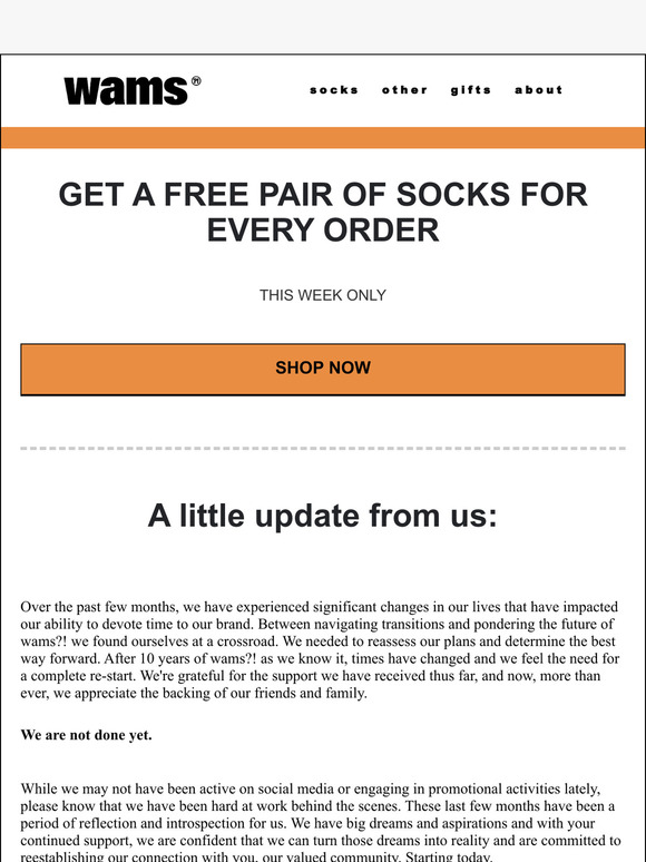 GET A FREE PAIR OF SOCKS 🧦