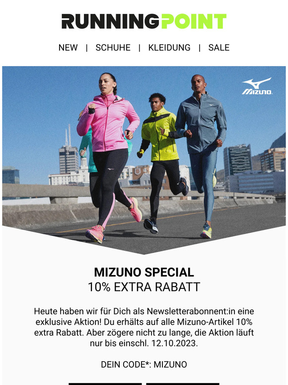 🚨 EXKLUSIVE 10% Rabatt auf Mizuno