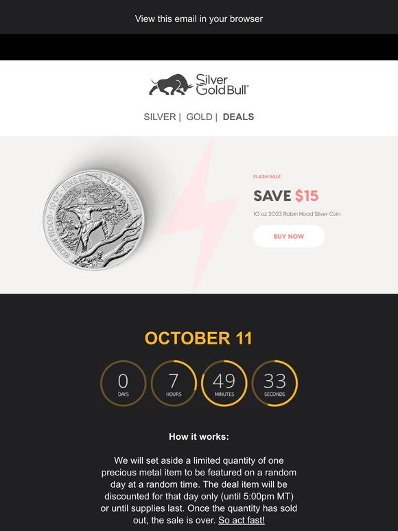 ⚡Flash Sale: 10 oz 2023 Robin Hood Silver Coin | The Royal Mint⚡