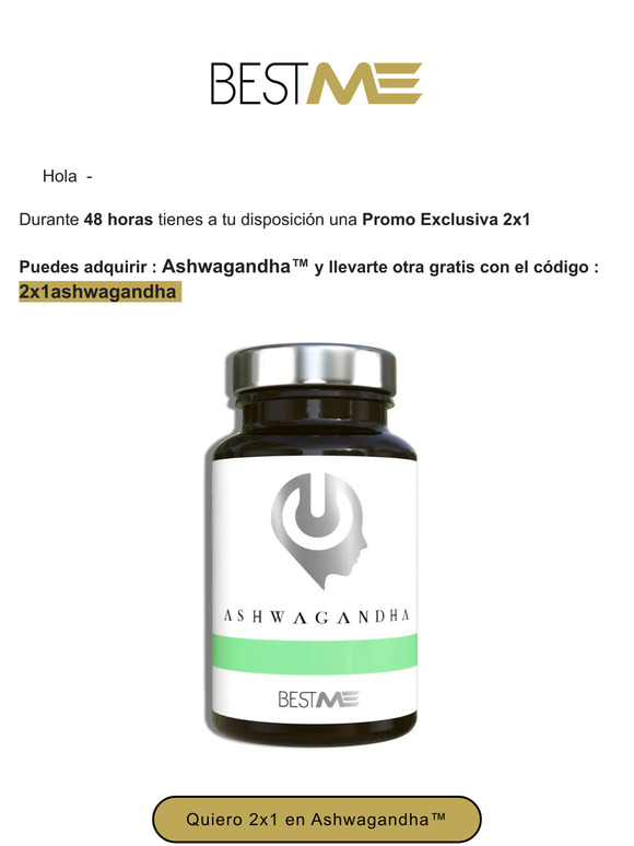 💚💚💚 — Promo 2x1 en ASHWAGANDHA 💚💚💚