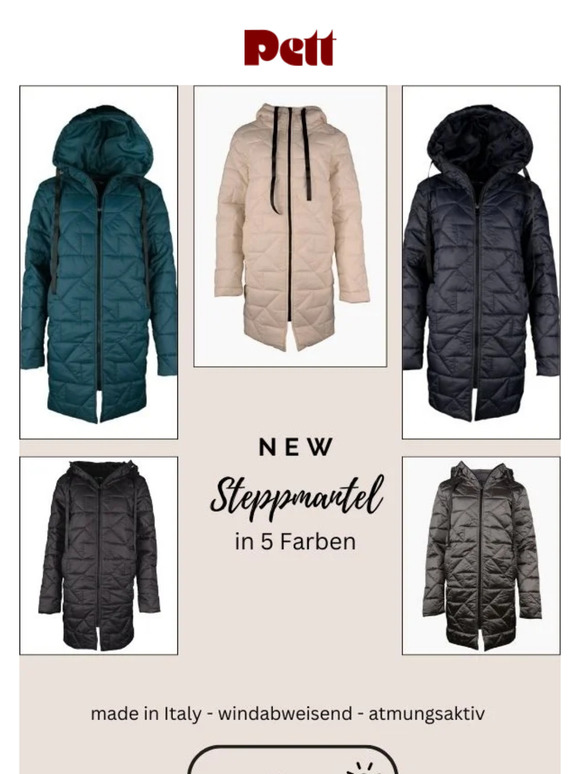 Bereit für den Winter? Unser neuer Steppmantel in 5 verschiedenen Farben wartet auf dich!