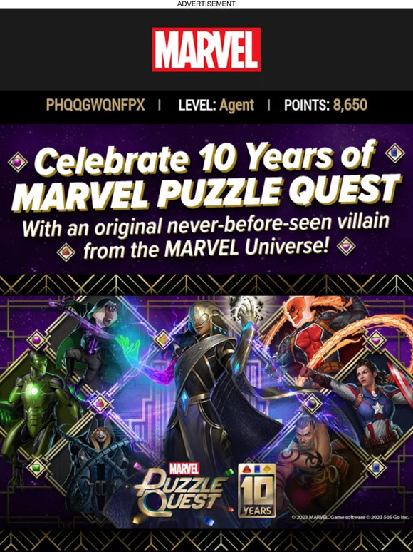 MARVEL Puzzle Quest - 10 Year Celebration - 505 Go Inc.