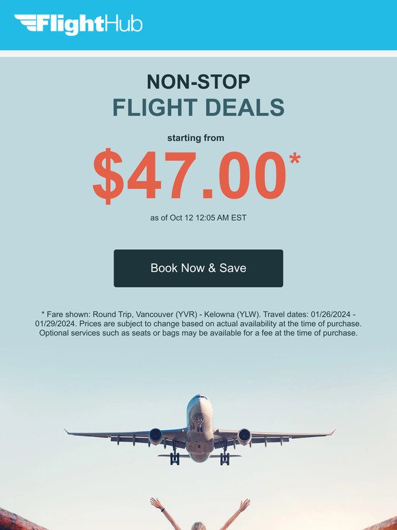✈ Non-Stop Flights from $47.00