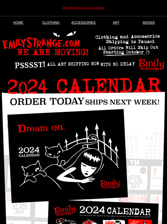 Emily The Strange 2024 Emily Calendar is Here… 🖤🗓️ Milled