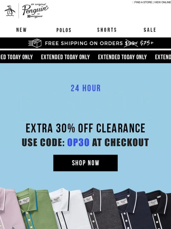 📆 EXTENDED 1 DAY ONLY: Extra 30% Off Clearance