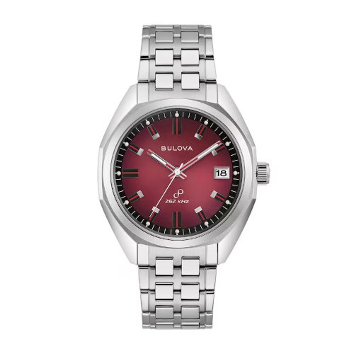 Bulova Men's Archive 1973 “F” Jet Star Red Dial Stainless Steel Bracelet Watch