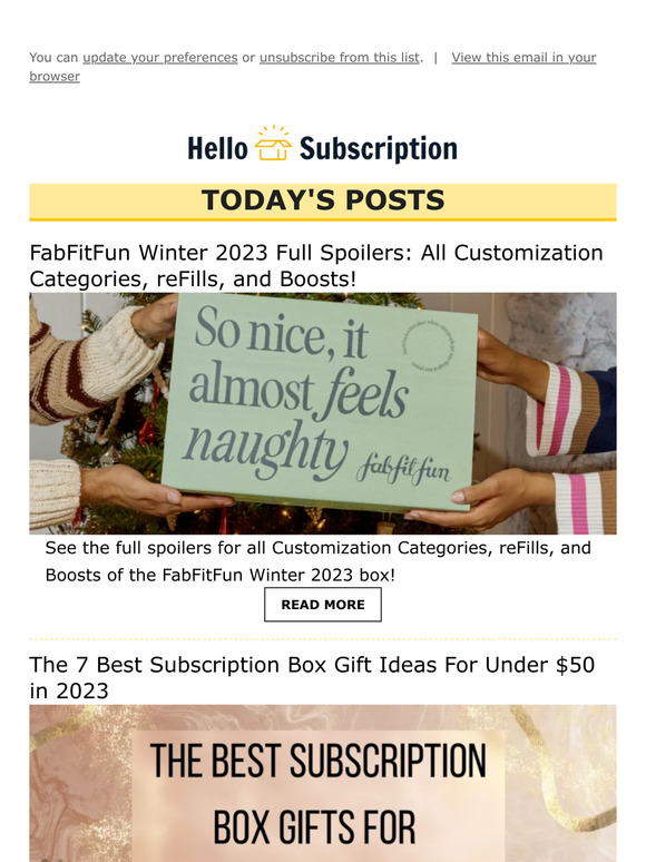 💌 Hello Subscription! Reviews, Spoilers, & Deals! 💌