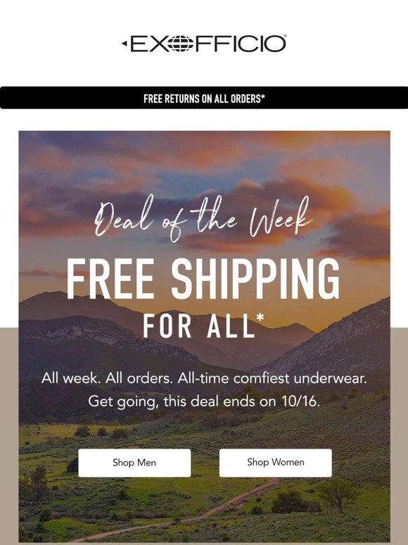Free Shipping for all!