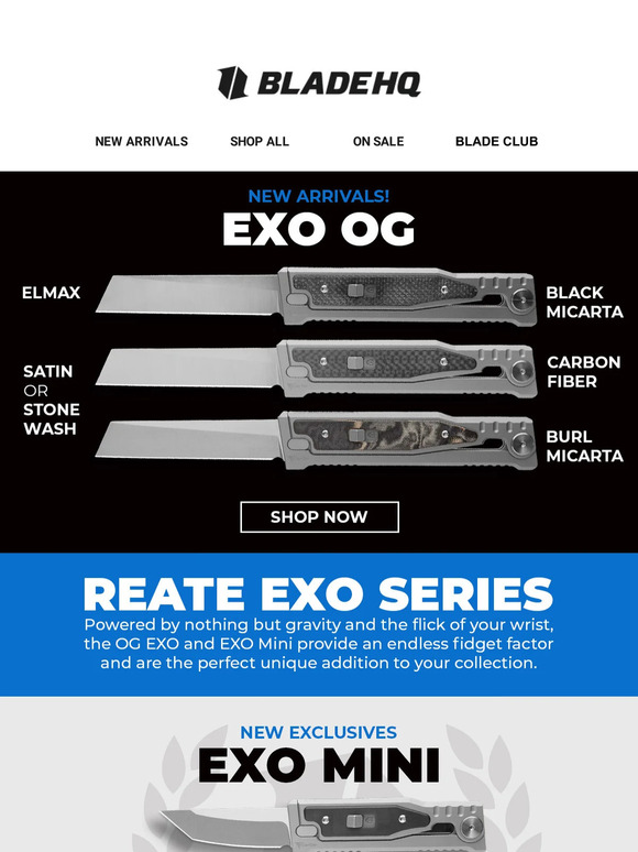 Blade HQ Source Mini & OG EXOs from Reate now available! Milled