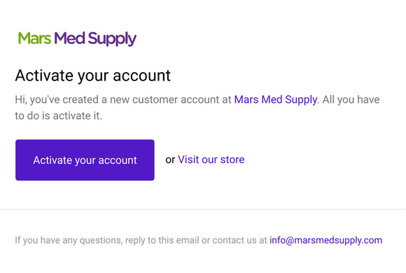 Customer account activation