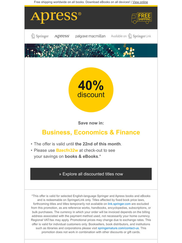 Ending soon: 40% discount in Business, Economics and Finance