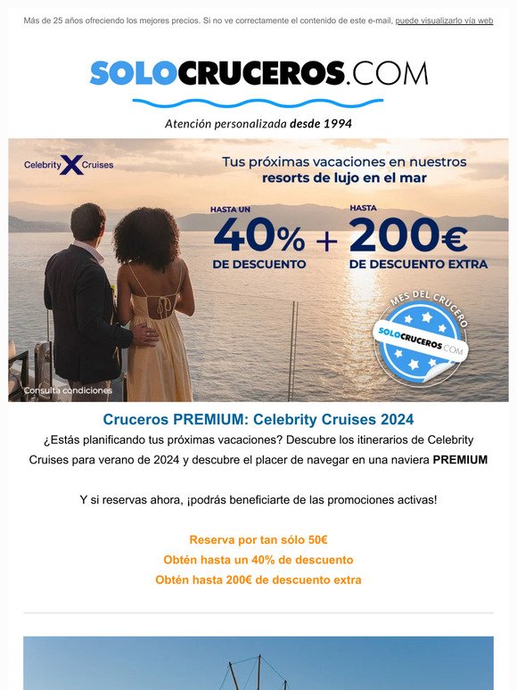 Solo Cruceros Celebrity Cruises 2024 ¡Vacaciones Premium! Milled