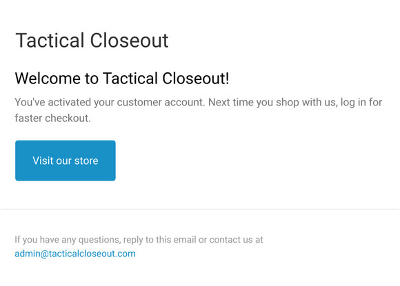Customer account confirmation