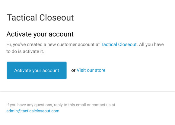 Customer account activation