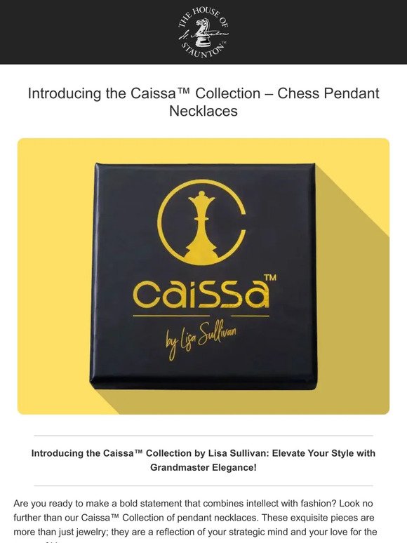 Introducing the Caissa™ Collection – Chess Pendant Necklaces