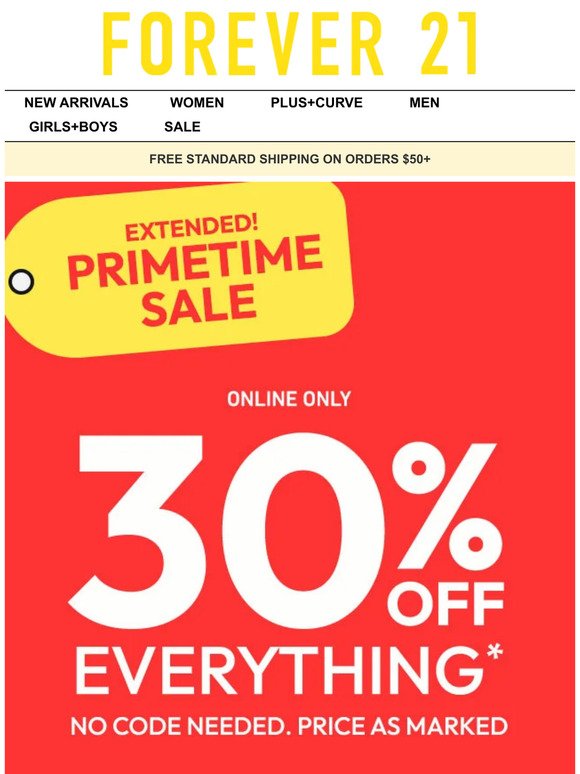 Primetime Sale: 30% OFF EVERYTHING ✨