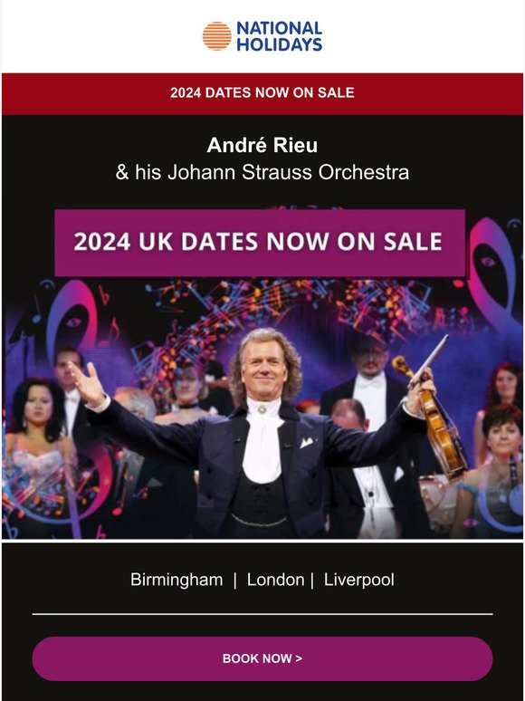 André Rieu 2024 breaks ON SALE NOW from £149