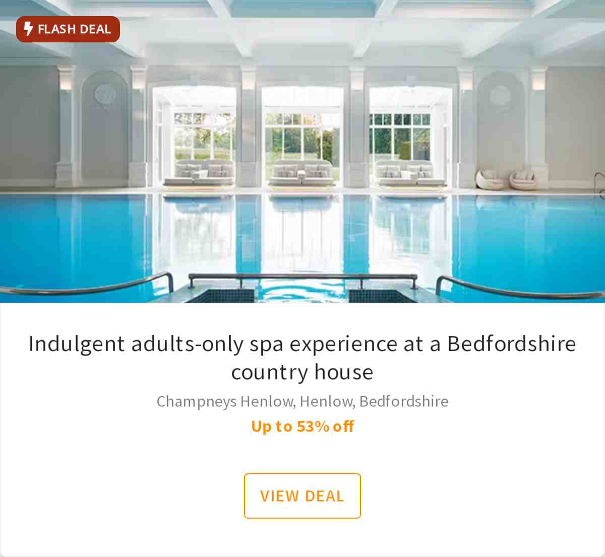 Indulgent adults-only spa experience at a Bedfordshire country house