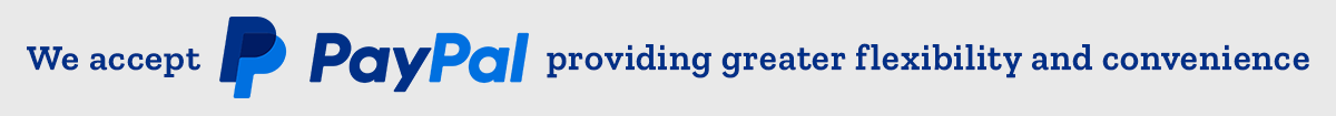 We accept PayPal providing greater flexibility and convenience