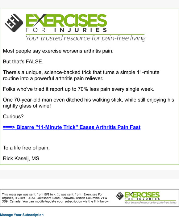 Bizarre Yet Effective: The 11-Minute Routine That Melts Arthritis Pain Away