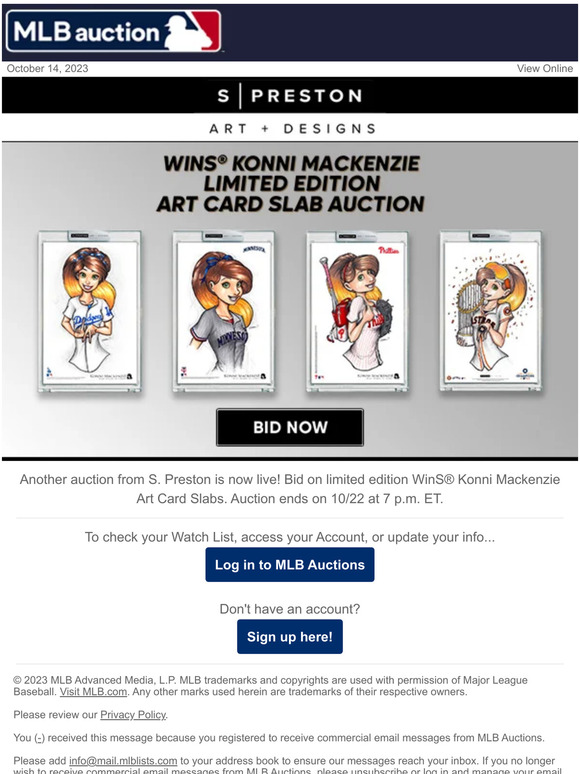 MLB Shop Another S Preston Auction is Now Live! Milled