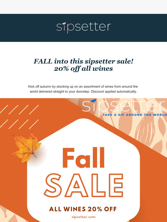 Don't forget to stock up! 20% off Fall Sale