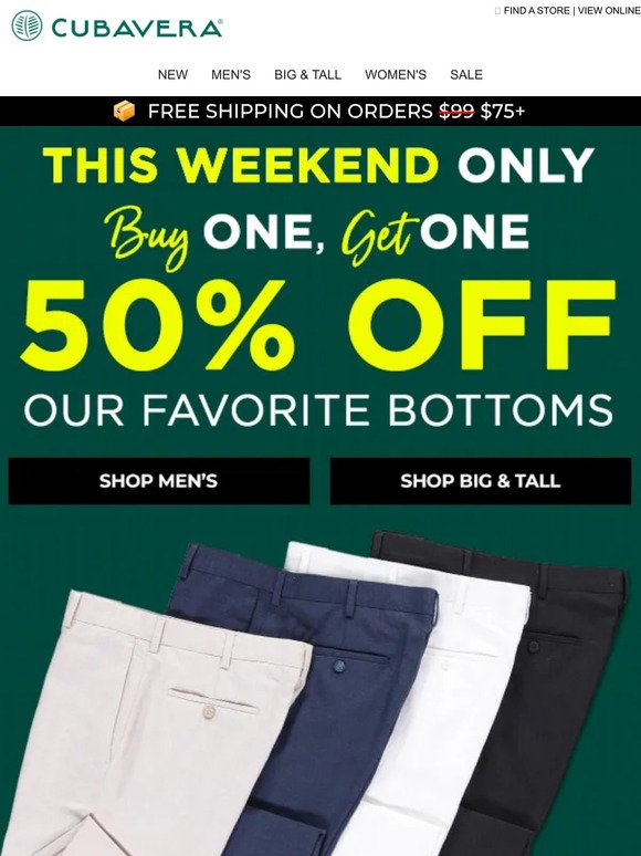 Buy One, Get One 50% Off Bottoms