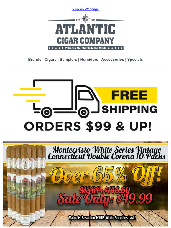 Atlantic Cigar Co. Over 65 Off Montecristo White Vintage 10Packs